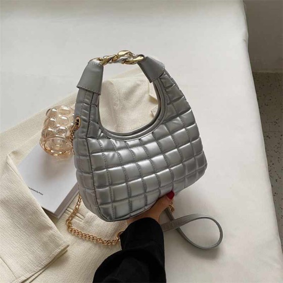 Women Quilted Faux Leather Padded Hobo Bag- Women style Bag Portable Bags