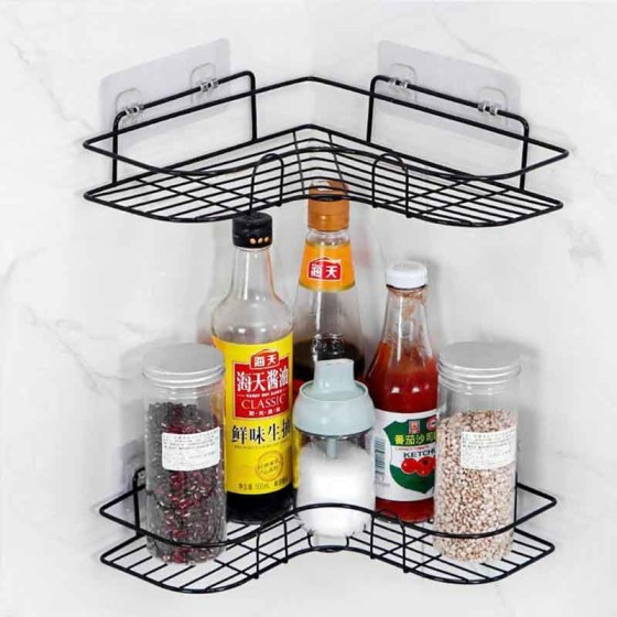 Bathroom  Kitchen Triangle Shelf Wall-Mounted Toilet Bathroom Sink Storage Wall Supplies