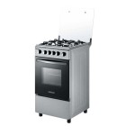 Bruhm Gas Cooker – 4 Burner, Double Oven Grill- Silver BGC-5540IS