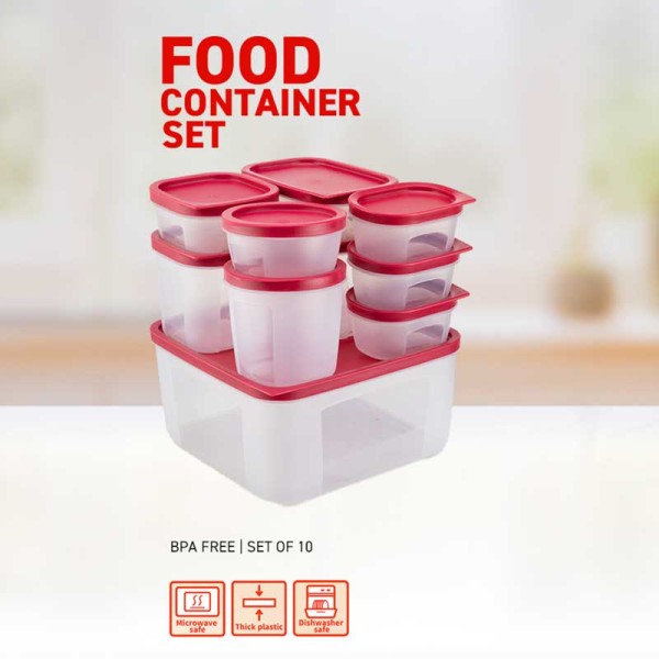 Set of 10 Food Container Set 10 Piece Premium Food Container Set KMTT120R