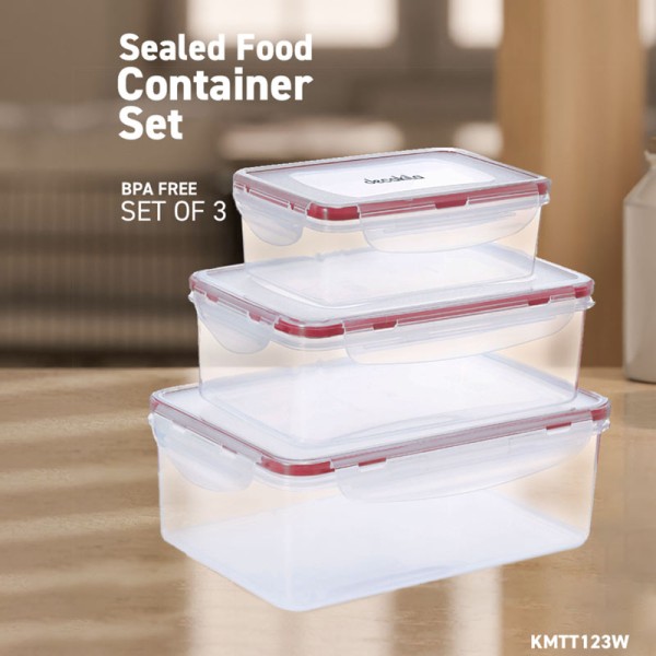 Food Container 3 Set Transparent - KMTT123W