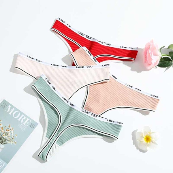 Women's Thong Breathable Medium Pure Cotton T-back