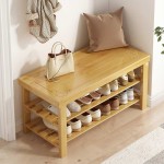 Multi-layered shoe rack with Integrated Bench Space-Saving Shoe Bench with Storage