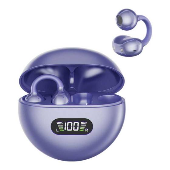Open-Ear Clip Wireless Earbuds – Bluetooth 5.4 with LED Display