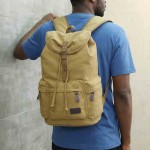 Men's Canvas Backpack Large Capacity Trendy Schoolbag for Middle School Students & Travel