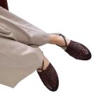 Women's Woven Fishnet Flat Sandals