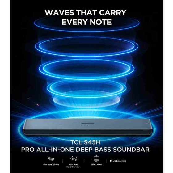TCL S45H 2.0ch Pro All-in-One Deep Bass Soundbar