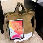 Unisex Japanese Washed Canvas Tote Bag – Large Multi-Way Crossbody & Thickened Student Tote