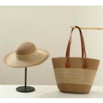Women's Straw Sun Hat Bag Large Capacity Tote for Beach Vacation & Travel
