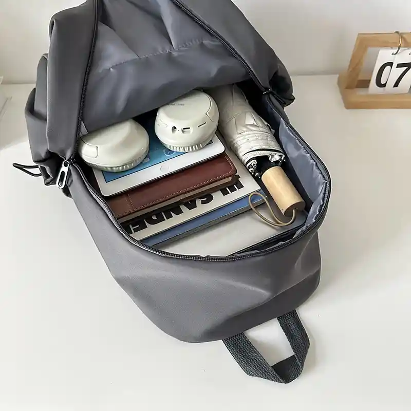 Unisex Lightweight Nylon Backpack (Grey)