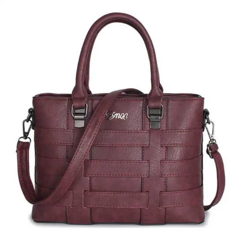 Women's Woven PU Leather Tote Handbag