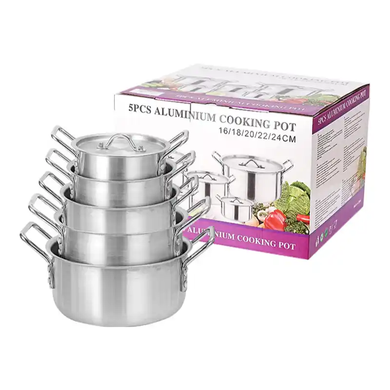 Aluminium Cooking Pot Set with Lids