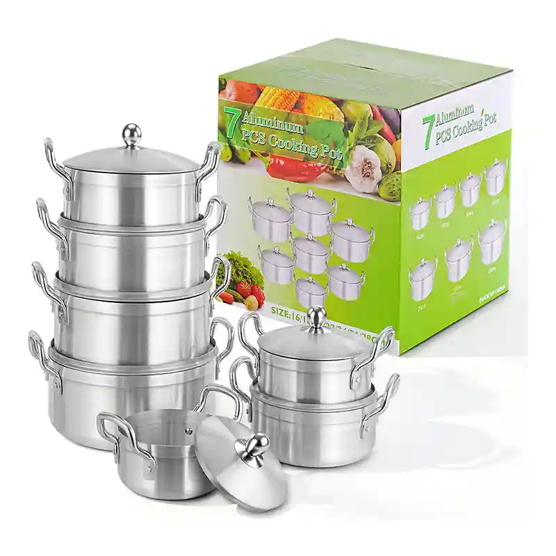 Aluminium Cooking Pot Set with Lids