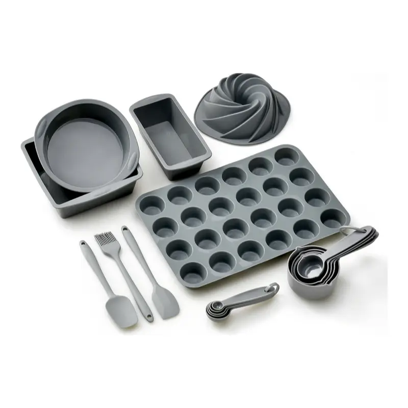 18-Piece Silicone Baking Set – Cake Pans & Tools