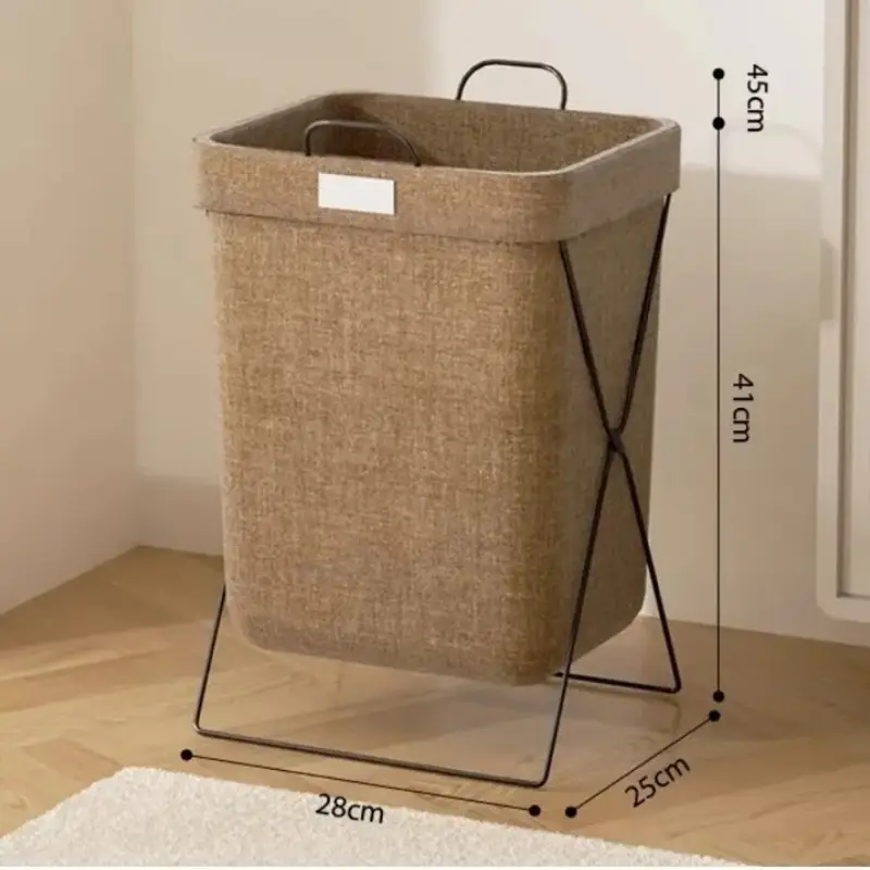 Foldable Laundry Basket with Metal Stand