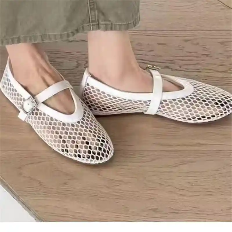 Women's Breathable Mesh Mary Jane Flat Shoes