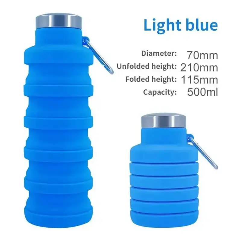 Collapsible Silicone Travel Water Bottle 500ml