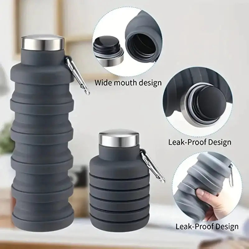 Collapsible Silicone Travel Water Bottle 500ml