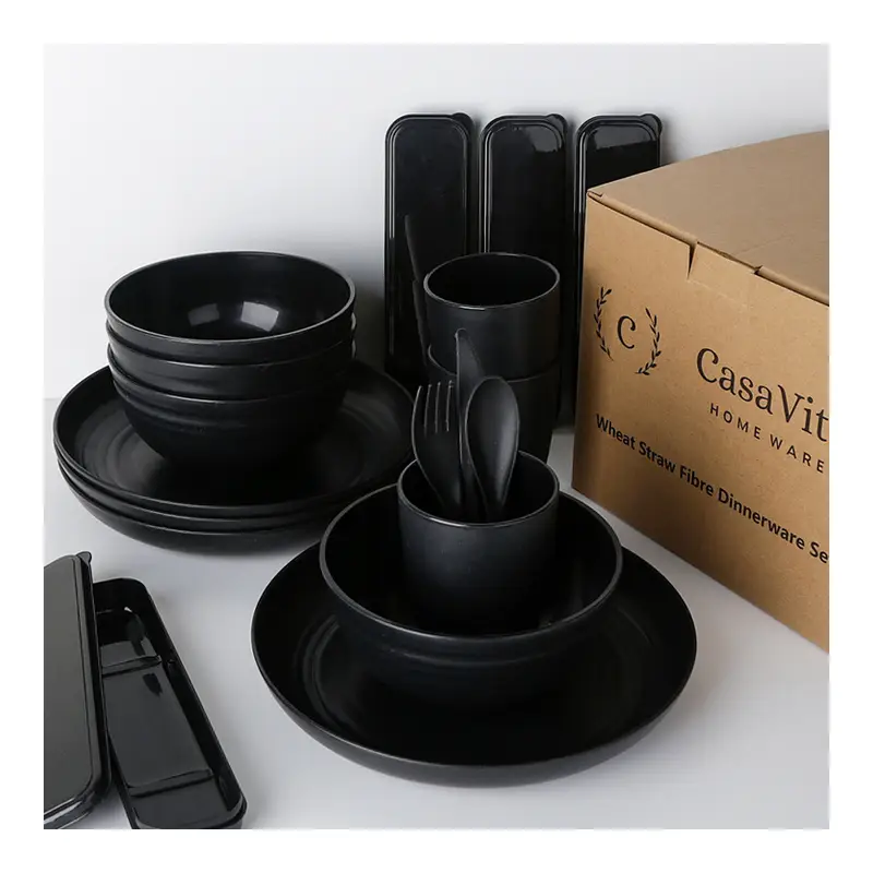 Wheat Straw Round Dinnerware – 16-Piece Set & Singles