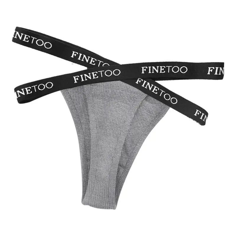 Women's Criss-Cross Waistband Ribbed Cotton Thong