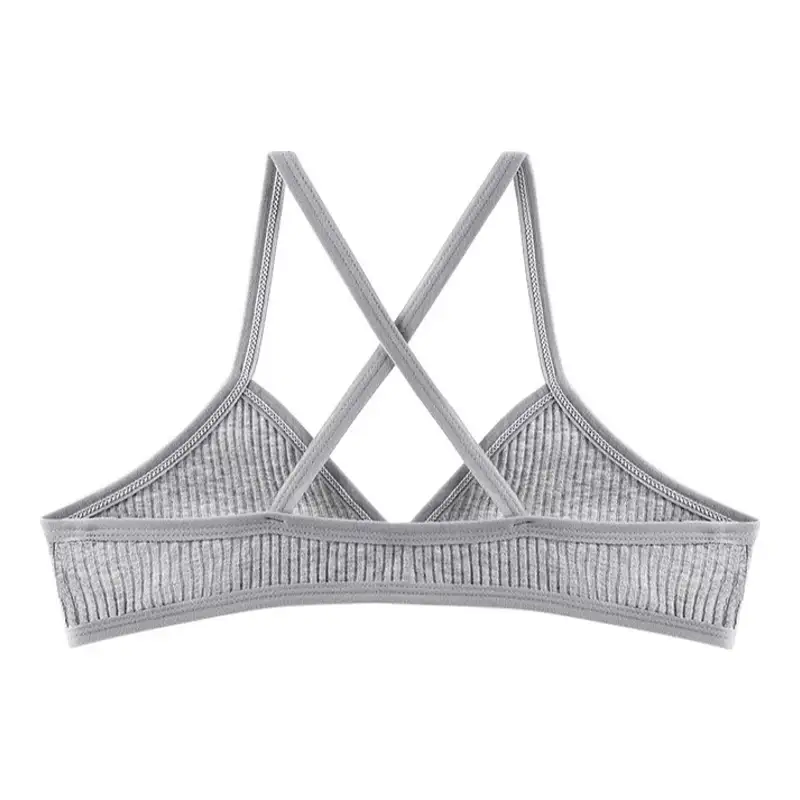 Women's Ribbed Cotton Cross-Back Bralette