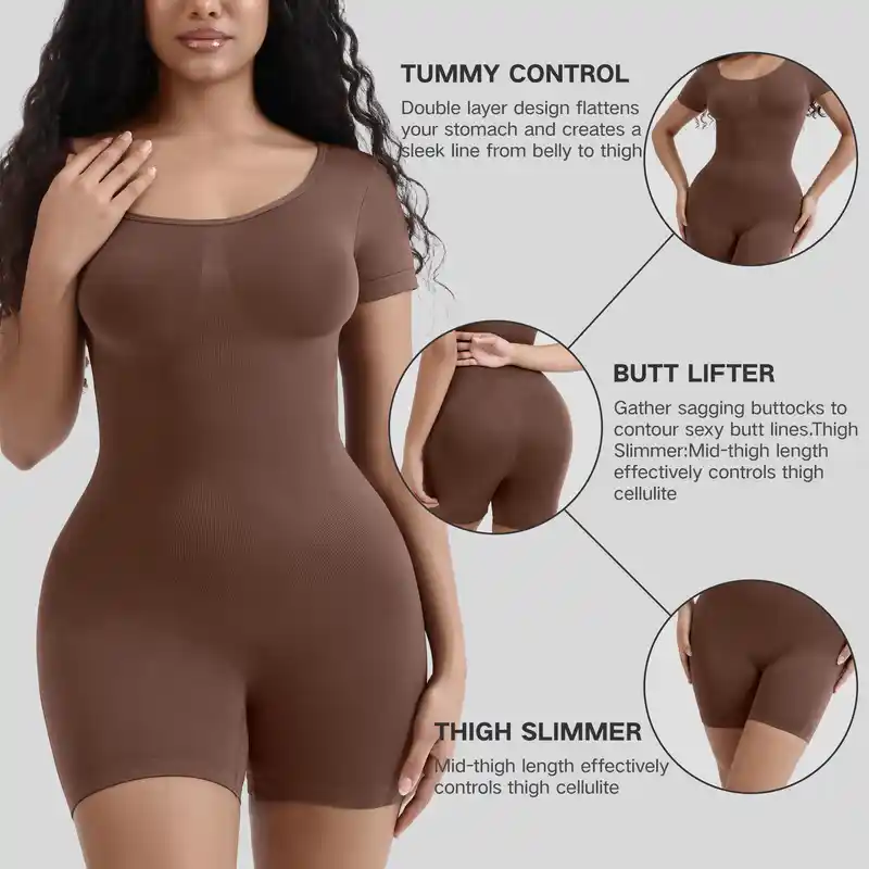 Women's Seamless Short-Sleeve Shaping Bodysuit